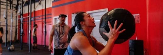 Woman doing wall ball